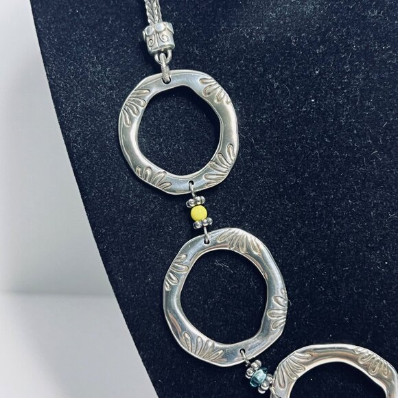 Brighton Chunky Silver-Tone Wheat Chain Statement Necklace (6023) - Picture 2 of 7